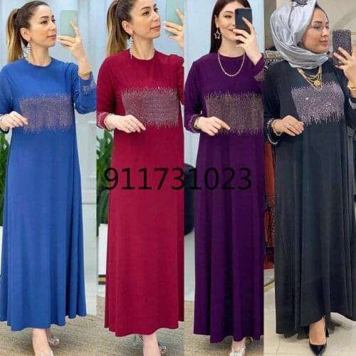 Dubai Abayas For Women 2021 Modest Dress Moroccan Djellaba Long Sleeve Muslim Kaftan Islamic Clothing Kimono Turkish Boubou