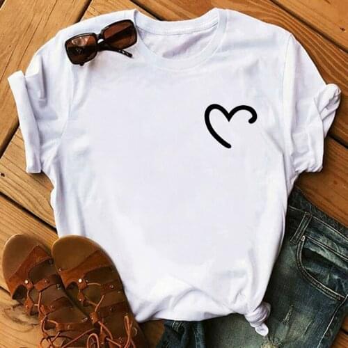 Heart Printed Minor Tee shirt Business Hiphop Cotton American Shirt Mens O Collar Grey Lady Designer Back To School Hip Hop