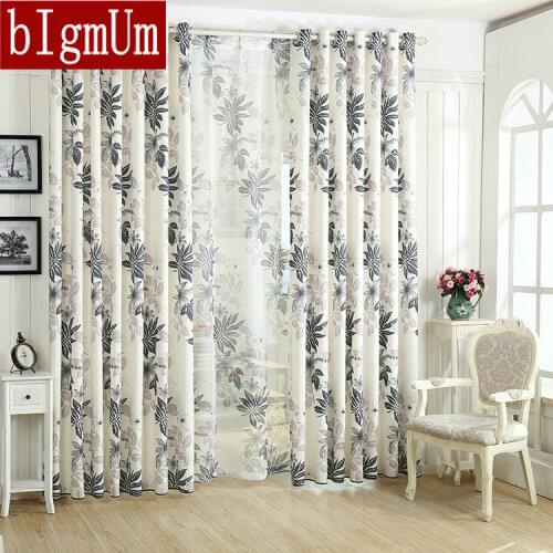 Wholesale Ready Made Curtains Custom-made Curtains For Living Room Modern Style Leaves and Trees
