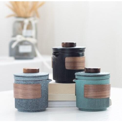Ceramic one pot and three cups portable simple outdoor portable travel tea set