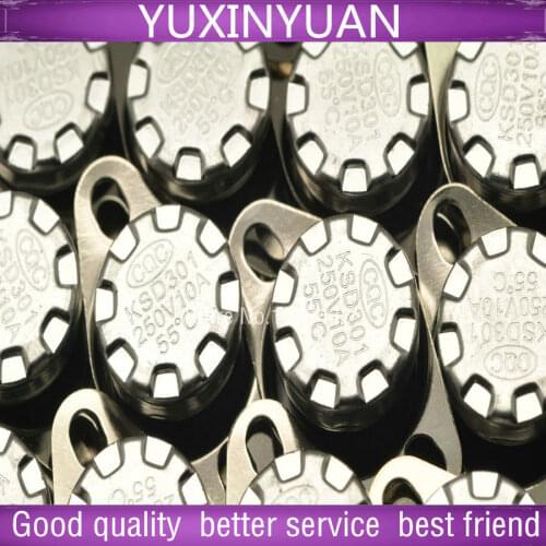 KSD301 thermostat/thermal protector/temperature control switch 55 degrees 250 v/10 a normally closed 10pcs/lot