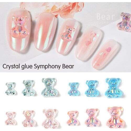 Bear series nail drill manicure design 3D nail self-adhesive drill nail cover self-adhesive nail decoration