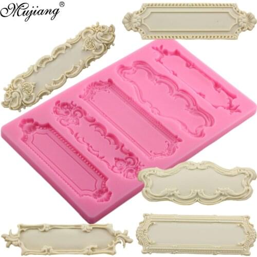 DIY Cake Baking Frame Cake Border Silicone Molds 3D Cupcake Fondant Decorating Tools Candy Clay Chocolate Gumpaste Mould