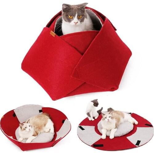 Multifunctional Cat House Rose Shape Kitten Kennel Cat Cave Breathable Pet Cushion Comfortable Cat Warm Bed House Pet Supplies