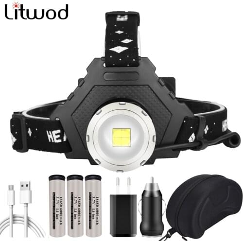 Xhp90.2 Powerful Led Headlamp Zoomable Headlight 18650 Battery Head Flashlight Lamp Lantern Waterproof for Camping 5S-2063