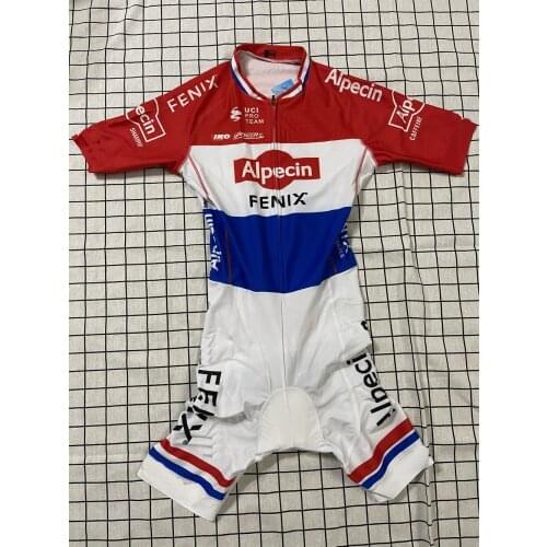MENS CYCLING WEAR CYCLING JERSEY BODY SUIT SKINSUIT WITH POWER BAND 2020 ALPECIN FENIX TEAM NL CHAMPION GEL PAD SIZE XS-4XL