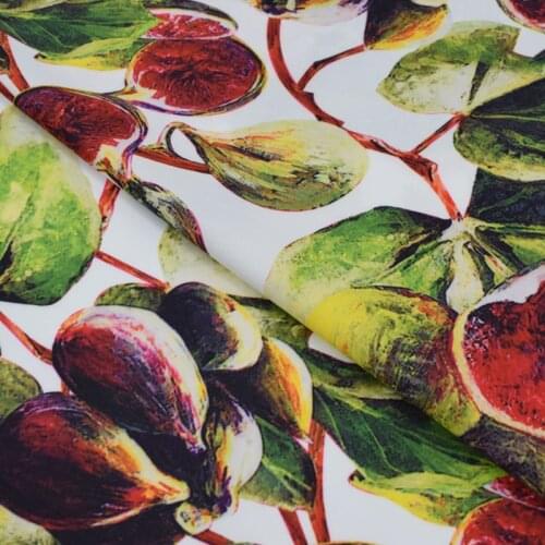 2018 New Fig Digital Painting Emulation Cotton Fabric For Dress Sewing Telas Por Metro Tissus Au Metre Tecido Shabby Chic Tкань