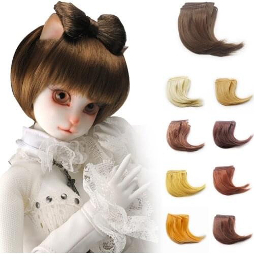 Aidolla 10*100CM BJD DIY Doll Wig Hairline Big Roll Big Buckle Bark Button Tress For Dolls For 1/3 1/4 BJD Doll Accessories Toys
