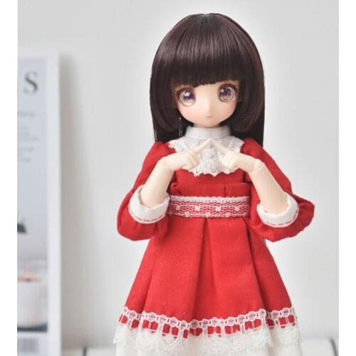 1/8 1/12 BJD Doll Wigs Lovely Doll DIY Dress Up Cosplay Cartoon Anime Style Lady Long Straight Hair Bangs Wig For BJD Doll Toys