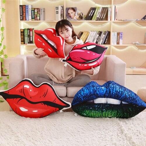 60-80CM Creative Sexy Red Lips Plush Pillow Lips Office Cushion Personality Funny Home Decoration Child Girl Birthday Gift