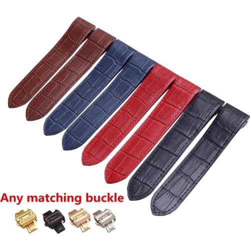 Watch accessories for Cartier Santos strap leather men and women Santos100 crocodile pattern leather Santos 23mm