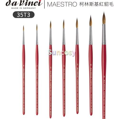 Da Vinci Watercolor Series V35T3 Maestro Paint Brush, China version, Round Long Taper Kolinsky Red Sable