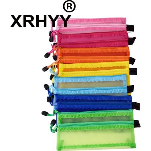 A6 Double Zipper Mesh Pouch Pencil Pen Document Bag Storage Pouch Travel Stationery Holder Office Supplies Travel Accessories