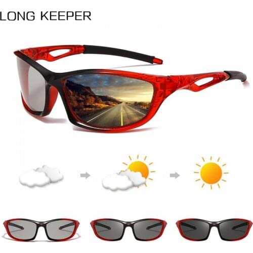 LongKeeper Photochromic Polarized Sunglasses Men Car Driving Chameleon Sun Glasses Male Black Sports Goggles UV400 Oculos de sol