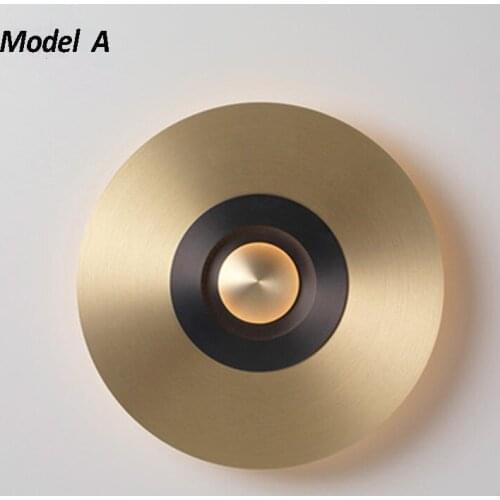 Led Postmodern Wall Lamp Copper Light Luxury Sconce Light Living Room Decoration Lamps Bedroom Bedside Aisle Corridor Hotel Bra