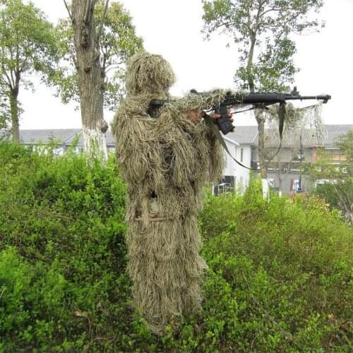 Outdoor CS Bionic Grass Ghillie Suit Yowie Sniper Tactical Camouflage Sets Hoody rifle covers Hunting Combat Jungle Clothes