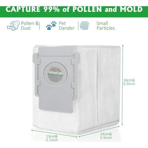 Vacuum Bags for IRobot Roomba i3 i7 i7+ i7 Plus (7550) E5 E6 s9+ (9550) I &S Series Clean Base Automatic Dirt Disposal Bags
