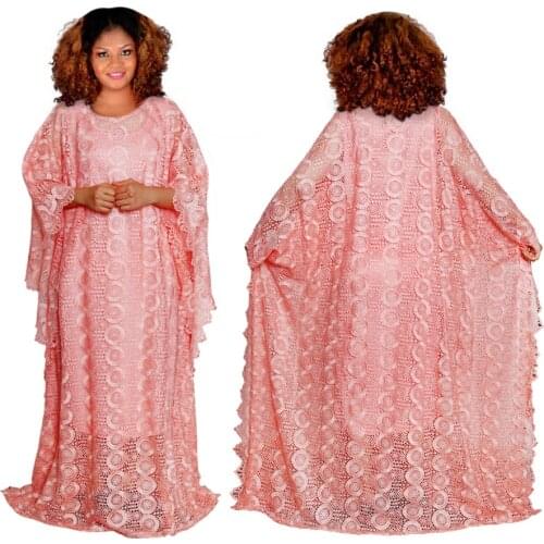 High-Quality Lace Two-Piece Dress African Plus Size Womens Bat Sleeve Long Skirt + Vest Skirt With Fashion Classic Dress Suit