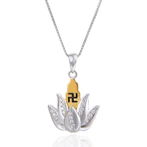 YJ00988 New Fashion S925 Sterling Silver Jewelry Women Accessories Female Buddhist Gilded Gold Single Pendant