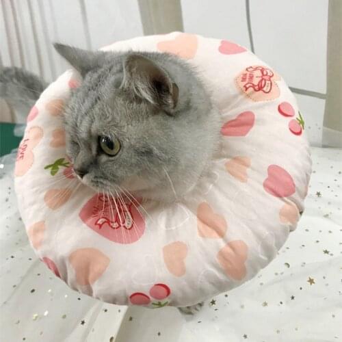 Pet Cat Cotton Elizabeth Protective Recovery Collar for Preventing Licking Wound Double Sides Available