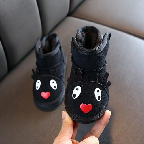 Winter Kids Child Plush Boots Infant Cotton Shoes Baby Girls Boys Snow Boots Warm Outdoor Children Boots Cartoon Non-slip Boots