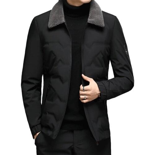 Winter Down Jacket New Mens Coat Fashionable Male Clothing Thickened 90% White Duck Down