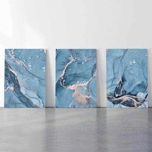 Abstract Multicolored Marble Texture Canvas Wall Art Print Decorative Canvas Paintings Pictures Poster for Bedroom Home Decor