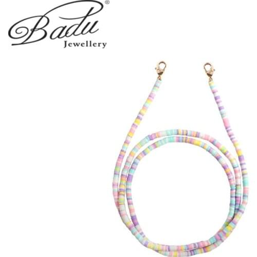 Badu 4Mm Polymer Clay Soft Ceramic Beads Glasses Chains Multi-Color Non-Slip Fashion Glasses and Mask Rope Chain