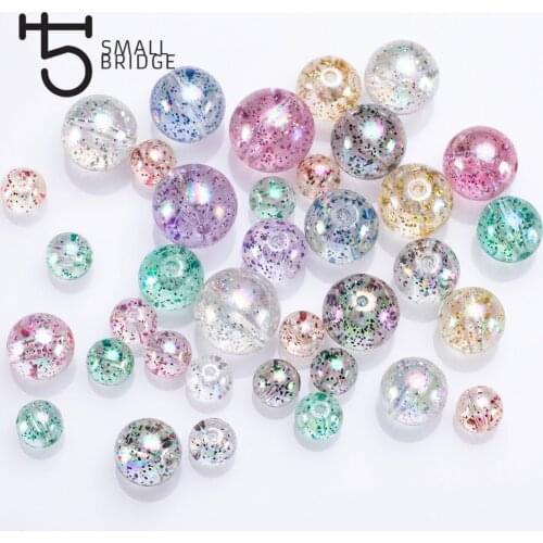 20mm Large Mixed Color Round Resin Beads Jewelry Making Diy Accessories Material with Hole Spacer Glitter Beads Wholesale P501