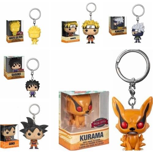 Naruto SIX PATH KAKASHI Sasuke Kurama Exclusive Action Toy Figures Keychain Glows in The Dark Japanese Anime Pocket Keyring Toys