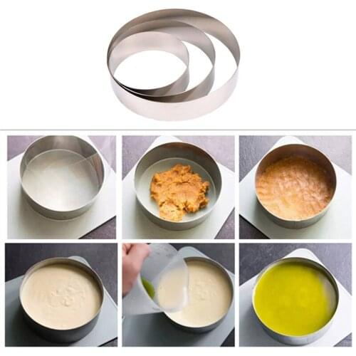 Stainless Steel Mousse Ring Wedding Cookie Cutter Round Mousse Cake Mold Kitchen Fondant Baking Mold Dessert Tools 6/8/10 Inch