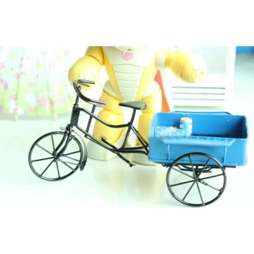 G10-X066 children baby gift Toy 1:12 Dollhouse mini Furniture Miniature rement accessories blue Tricycle 1pcs