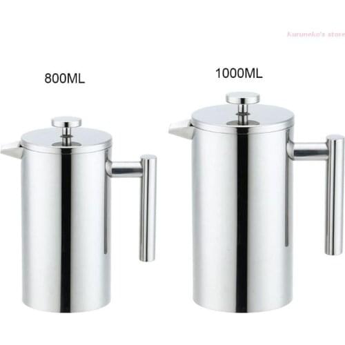 HX6D Insulated Stainless Steel French Press with Thermometer for Home Coffee Maker