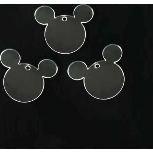 Customized 10pcs Clear Animal Keychain Set Cheap Heteromorphic irregularity Blank Acrylic Key chain Pendant With Rings Tassel