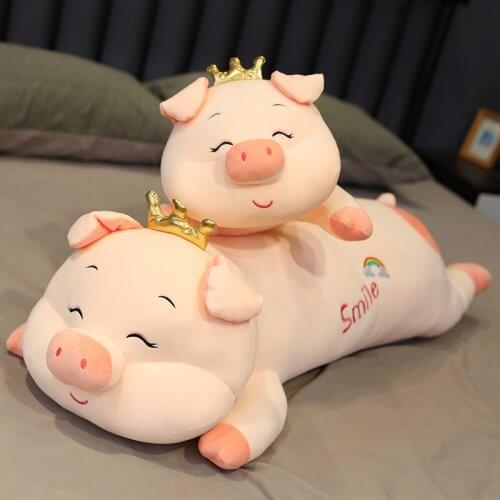 Kawaii lying Pig Plush Toys Stuffed Cute Pig Doll Lovely Animal Pillow Soft Cartoon Cushion Kid Girls Christmas Gift