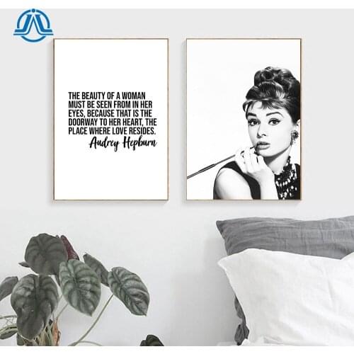 Fashion Girl Canvas Painting Black White Posters And Prints The Beauty Of Woman Quote Wall Art Modern Picture For Living Room