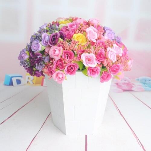Cheap Silk Flower European 1 Bouquet Artificial Flowers Fall Vivid Rose Fake Leaf Wedding Home Party Decoration
