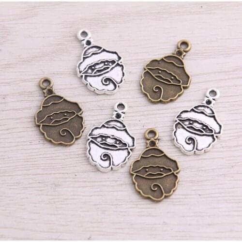SWEET BELL 40PCS 15*24mm New Product Two Color Christmas Charms Sun Father Pendant Jewelry Metal Alloy Jewelry Marking