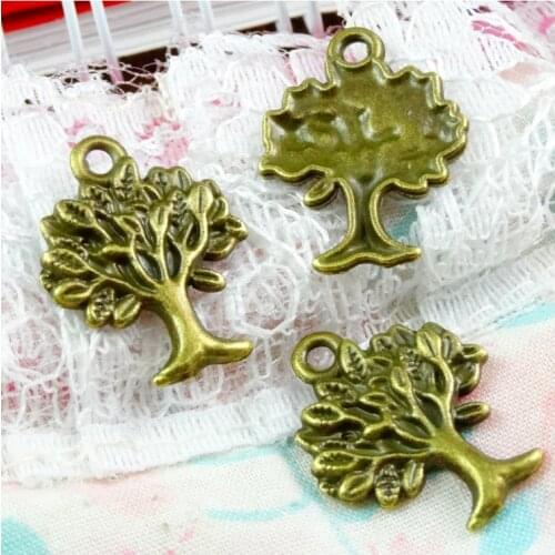 60pcs/lot 22*17MM Antique Bronze Plated tree charms pendants DIY jewelry accessories