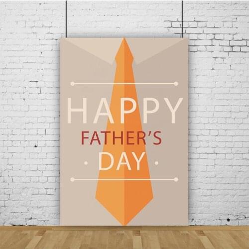 Happy Fathers Day Backdrop Orange Tie Brown Photography Background Baby Shower Celebration Photo Booth Studio Decor