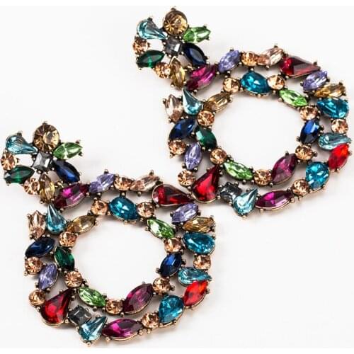 Pauli Manfi Earings Fashion Jewelry 2019 European Fashion Personality Glass Resin Round Womens Retro Pop Party Big Earrings