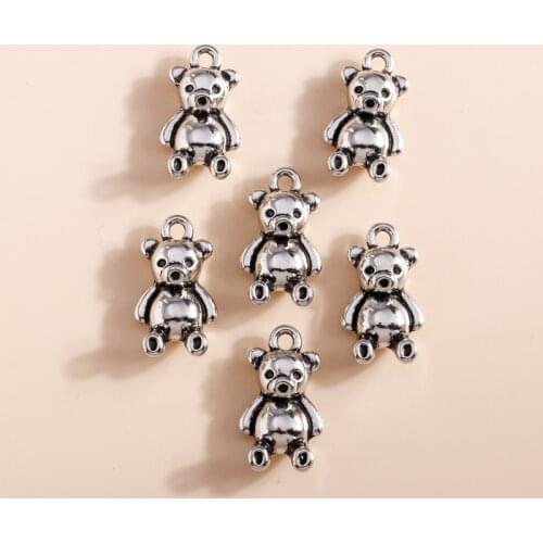 5pcs 13*23mm Cute Alloy Mini Gummy Bear Heart Charms DIY Fit Necklaces Pendants Earrings Making Handmade Jewelry Accessories