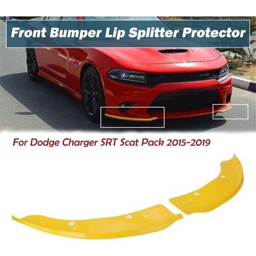 A Pair Car Front Bumper Splitter Lip Diffuser Spoiler Protector Deflector Lips Guard For Dodge Charger SRT Scat Pack 2015-2019