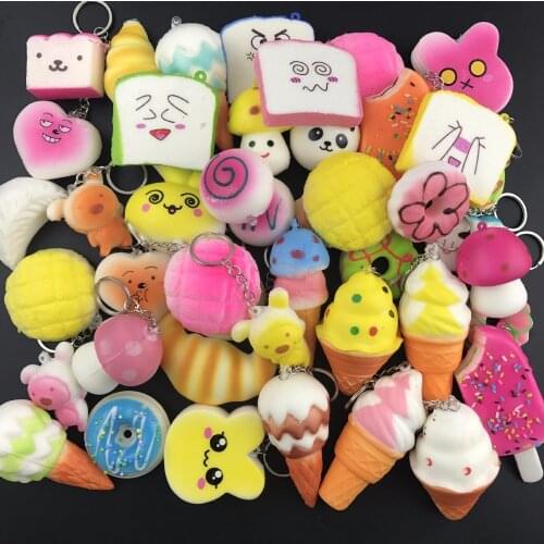Squishy Antistress Toys For Children Slow Rising Funny Gadgets Kids Stress Relief Cute Squisy Keychain New Squeeze Squichy