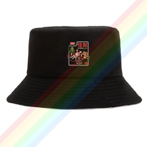 Let’s Summon Kaiju Satan Cotton Top Comfortable Bucket Cap Men Women Hiking Fishing Hat Two-side