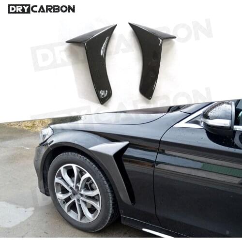 2PCS Carbon Fibre Front Side Fender Vent Gill Trim Cover for Mercedes Benz C Class W205 C200 C300 2015-2018 Car Styling