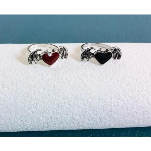 VG 6YM The New Small Wings Peach Heart Ring Lady Trend Sweet Girl Birthday Party Jewelry Dropshipping Gifts