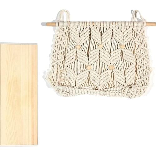 Indoor Bohemian Bedroom Wall Decoration Tassel Rack Wall Mount, Suitable for Plant Hooks or Crocheted Decorative Shelf