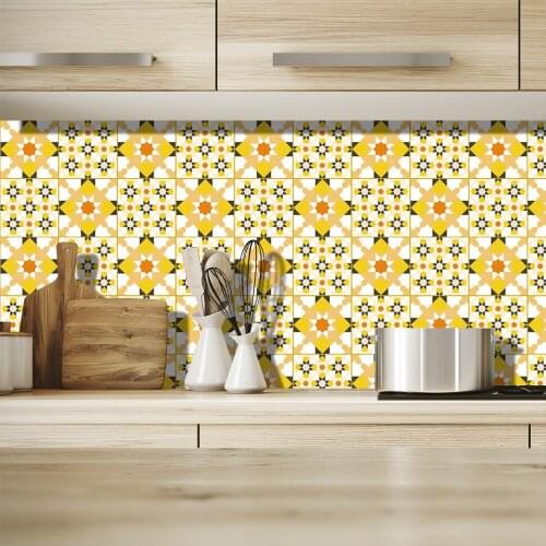 1 Set 10*10cm Waterproof Mosaic Tiles Wall Sticker Kitchen Cupboard Washbasin Drawer Floor Home Decor Wall Decals