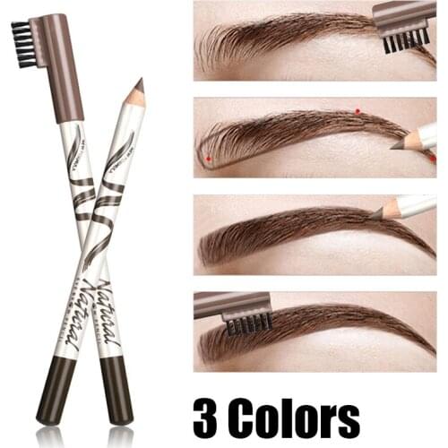 3 Colors Waterproof Eyebrow Pencil Enhancer Eyebrow Tattoo Dye Tint Long Lasting Black Brown Eye Brow Makeup Pigment Cosmetic